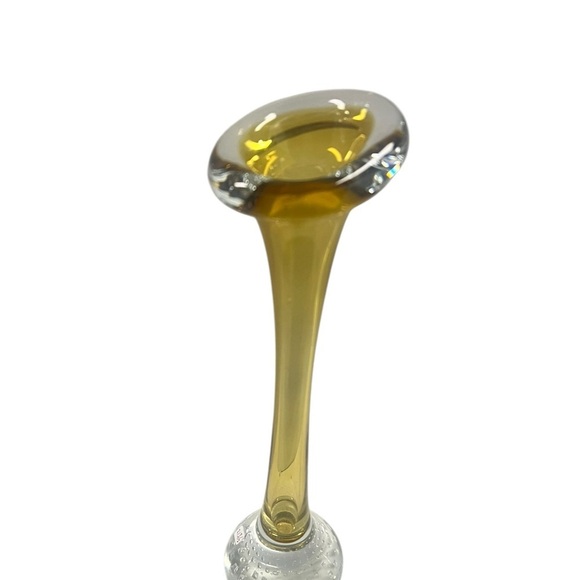 Aseda Sweden Footed Swung Glass Bud Vase Vintage Bullicante Controlled Bubble - Picture 5 of 6